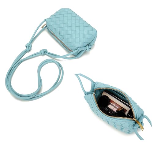 Image of ZEDIUH Woven Bag for Women Crossbody Shoulderbag, Small Vegan Leather Purse