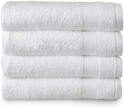 Welhome Basic 100% Cotton Towel (Sage Green)- Set of 4 Bath Towels - Quick Dry - Absorbent - Soft - 434 GSM - Machine Washable