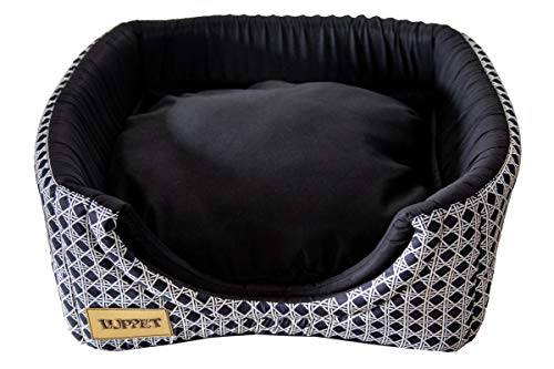 Toca e Cama Luppet 2 em 1 com Almofada para Cachorro ou Gato de 6kg a 12kg Preto Vime G