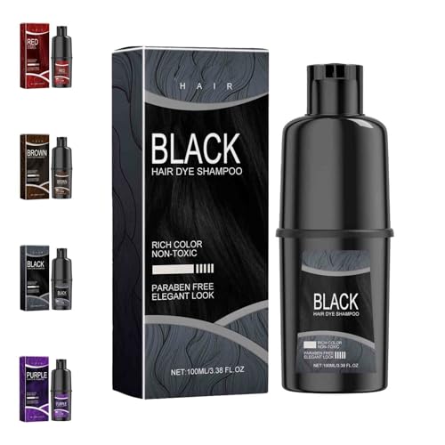 Magic Hair Dye Shampoo, Hair Dye Shampoo 3-In-1 For Women And Men, Gently Cleanses & Conditions, Instant Natural Hair Dye With Herbal Ingredients, Gray Hair Coverage Hair Care, 100 Ml (Black)