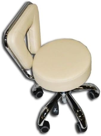 Spa Pedicure Chair Stool for Nail, Hair, Facial Technician (Short, Creme)