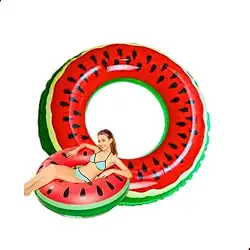 Boia Inflável Tropical Melancia 90cm – Flutuador Grande PVC Resistente para Piscina, Praia e Lago – Ideal para Adultos e Crianças, Diversão e Fotos no Verão