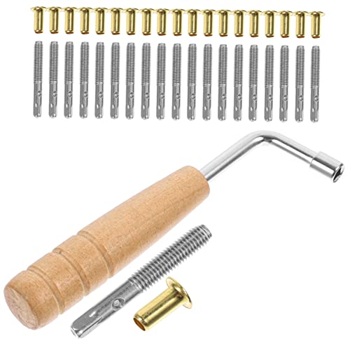 NULYLU Piano String Set Lyre Harp Tuning Posts 1 Set Replacement Pegs Stainless Steel Harp Pin Tuning Wrench Included