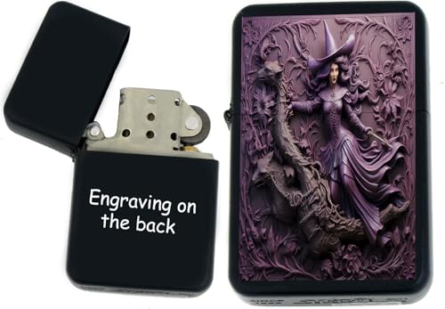 Encendedor Personalizado Halloween Gótico UV Negro Mate miniatura 1