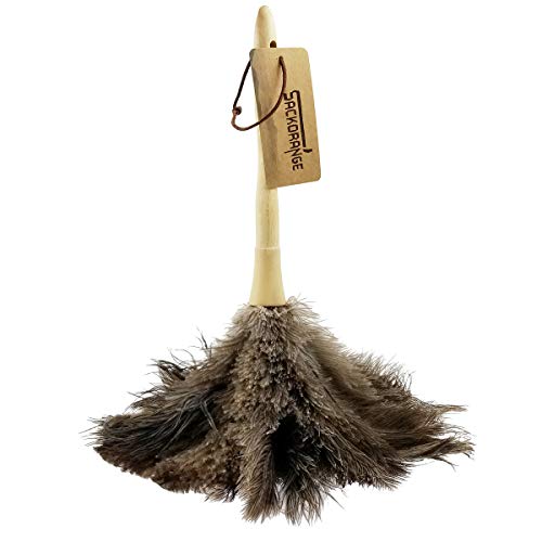 Sackorange 16-Inch Newest Ostrich Feather Dusters Natural Feathers with Wood Handle - Soft Odorless Cleaning Feather Duster for Home Office Car and Collection