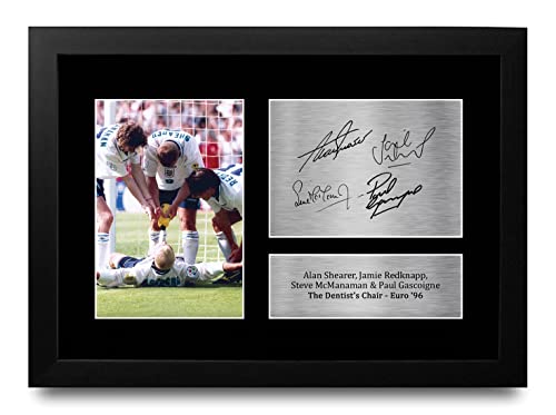 Cadre photo autographe Alan Shearer Angleterre - Impression luxe souvenir A4