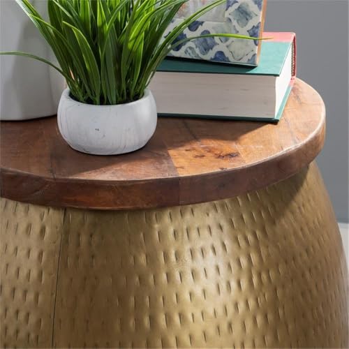 Pemberly Row PR-4753-2484356 End Table Coffee Accent Table Round In Metal thumb #5