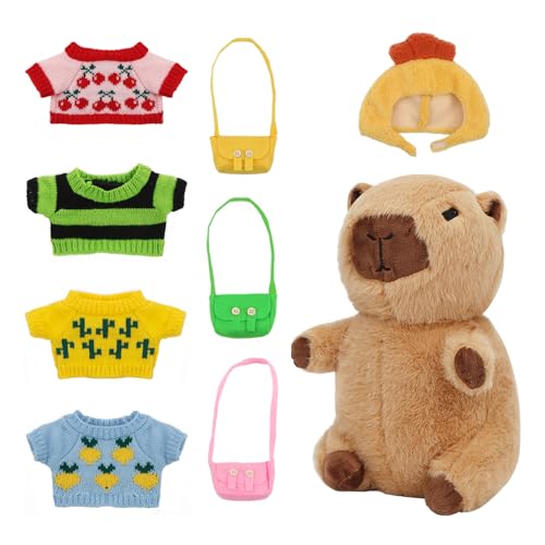 Peluche De Capybara, Peluche De Capybara Para Niños, Carpincho Con Ropa Bolso Sombrero, Peluche De Capybara De Regalo, Peluche De Capybara Para Niñas Y Niños 23 Cm Peluche De Capybara, Peluche De Capybara Para Niños, Carpincho Con Ropa Bolso Sombrero, Peluche De Capybara De Regalo, Peluche De Capybara Para Niñas Y Niños 23 Cm
