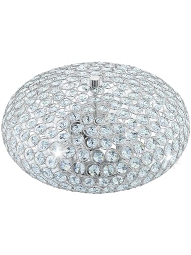 Plafonnier en cristal moderne à 2 lumières chromées GL0893 pour salon et chambre