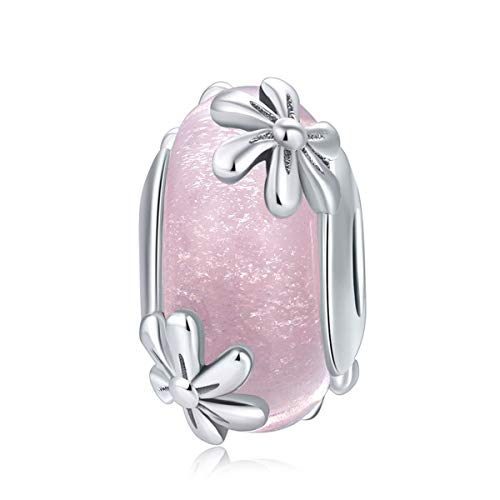 Perla di vetro di Murano in argento sterling 925 per braccialetti Pandora, collana per la festa della mamma, gioielli per le donne