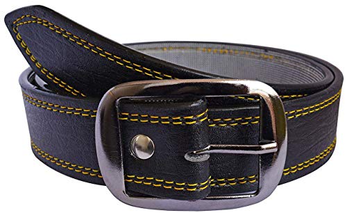 Image of Veteran Men's Black Formal Synthetic Leather Belts Formal /Casual Belt for men(vT-0328)