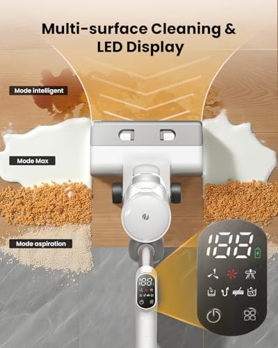 Proscenic F10 Ultra Aspirateur Laveur sans Fil, Nettoyeur de Sol, 60 Mins Aspirateur Balai sans Fil Humide et Sec, Léger Aspirateur Eau et Poussière,1.3L,Autonettoyant,Nettoyage dans Les Angles,Bords – Image 5