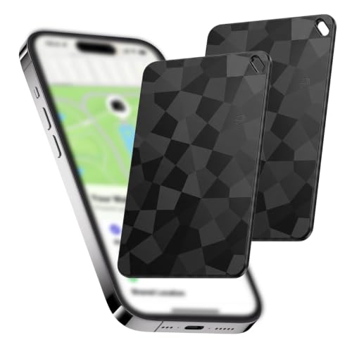 XAVURO 2pcs Carte Traceur Bluetooth Ultra Fine, Localisateur d'Objets Compatible avec Find My et Find Hub, Smart Tag Rechargeable pour Portefeuille, Valise et Sacs, Noir