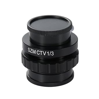 Microscope Observation 0.5X C-Mount Lens Adapter 1/2 1/3 CTV Adapter Fit for SZM Trinocular Stereo Microscope Camera Accessories Synchronous Focus1.3