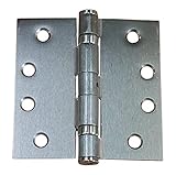 Hinge Outlet Square Ball Bearing Commercial Door Hinges, Heavy Duty Steel,Non-Removable Pin (4 Inch,Satin Nickel, 2 Pack)
