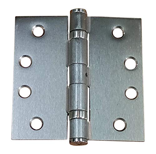 Hinge Outlet Satin Nickel Commercial Door Hinges Ball Bearing 4 Inch Square, 2 Pack
