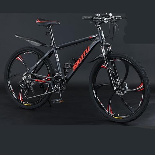 Wmmner Bicicleta de Montaña de 24 Pulgadas con Cuadro de Aleación de Aluminio, Frenos de Disco, Velocidad, para Estudiantes, Todoterreno, con Amortiguación, para Hombres Y Mujeres Adultos/a/27 Velocid
