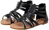 bebe Toddler Girls’ Sandals – Leatherette Strapped Gladiator Sandals with Heel Zipper, Size 8...