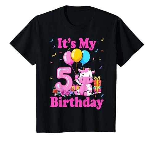 Niños Cow It's My 5th Birthday Party - 5 Years Old Birthday Camiseta