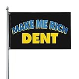 Make Me Rich Dentcoin DENT Flag Banner 3x5 Feet Large Flags with Grommets Outdoor Yard Garden Door Gate Balcony
