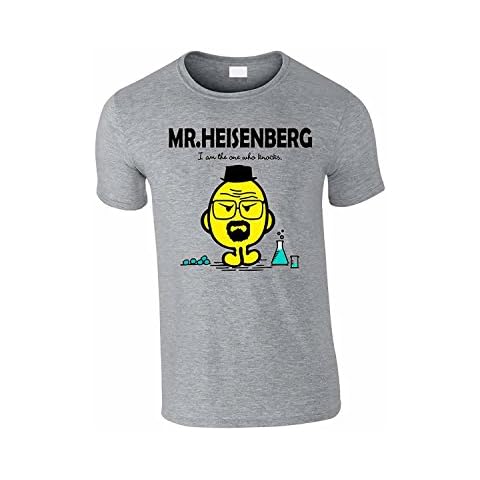 Mr Heisenberg Breaking Bad and Mr Men Mashup Unisex T Shirt Grey Cover