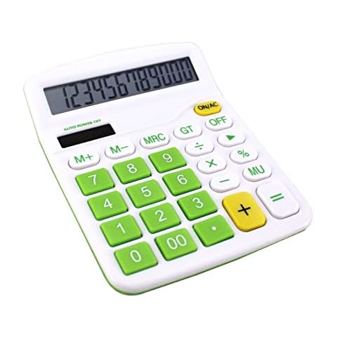 Desktop Calculator, 12-Digit Battery Office Basic Desk Calculators with Large LCD Display Big Sensitive Button (green) Cover