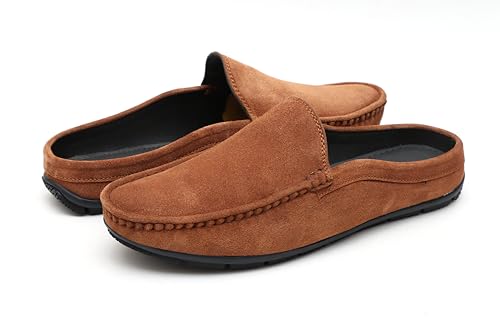 Image of ARAMISH Suede Half Loafers for Men | Men's Open Loafer Shoes