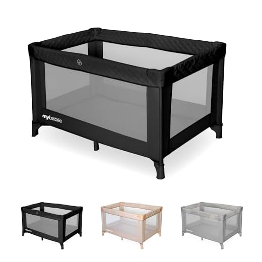 My Babiie Travel Cot - Lightweight, From Birth to 15kg, Easy Fold & Compact, Travel Bag, 120cm x 60cm Padded Mattress - Leopard 23 My Babiie Travel Cot - Lightweight, From Birth to 15kg, Easy Fold & Compact, Travel Bag, 120cm x 60cm Padded Mattress - Quilted Black