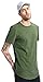 Bertte Mens Hipster Hip Hop Basic Elong Longline Shor Sleeve T-Shirt (Medium, 09 Short Sleeve- Army Green)