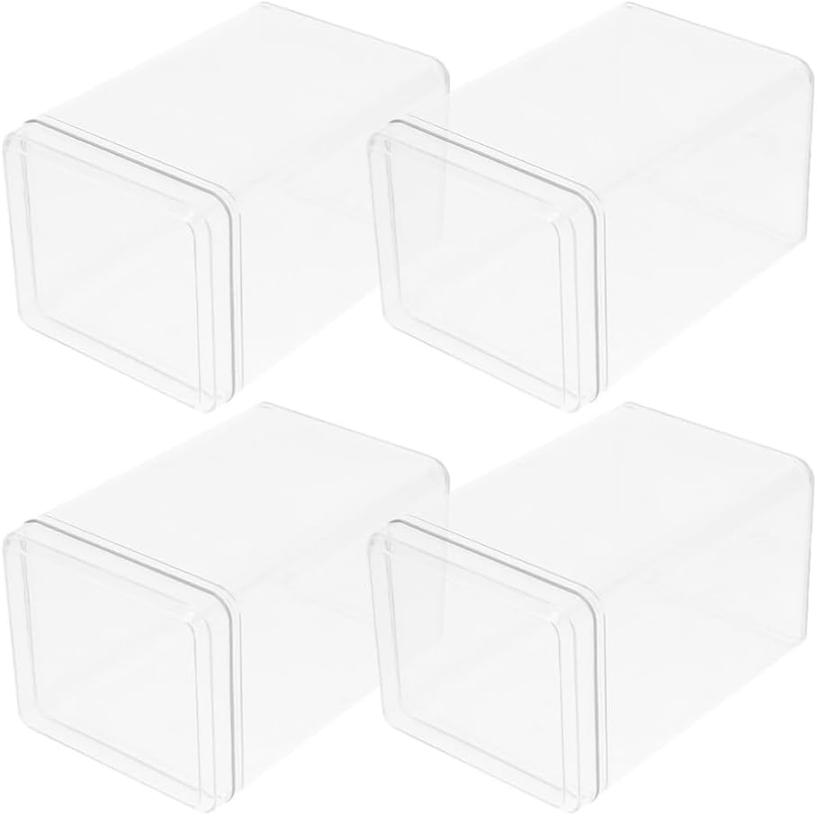 Abaodam 4pcs PET Figure Display Box for Model Countertop Storage