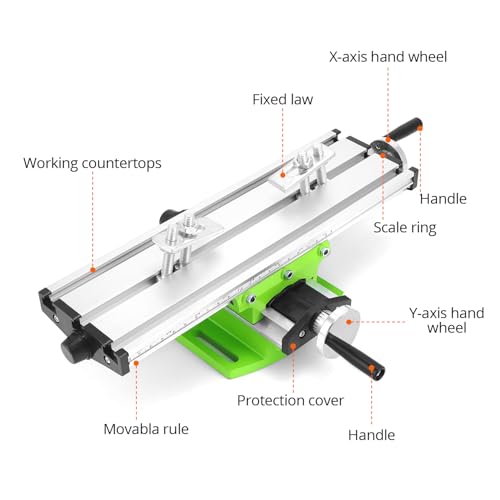 QWORK® Multifunktions-Arbeitstisch, Frästisch Arbeitstisch Maschine, Kreuztisch, für Tischbohrständer, 310 x 90 x 78 mm