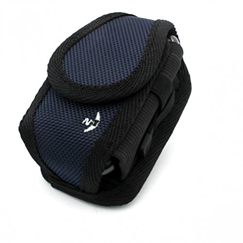 Navy-Black Nite Ize Rugged Cargo Case Belt Clip Holster Cover For Verizon Casio Exilim C721 - Verizon Casio G-Zone Rock C731 - Verizon Casio G-Zone Ravine C751 - Verizon Casio G-Zone Boulder #TOP1