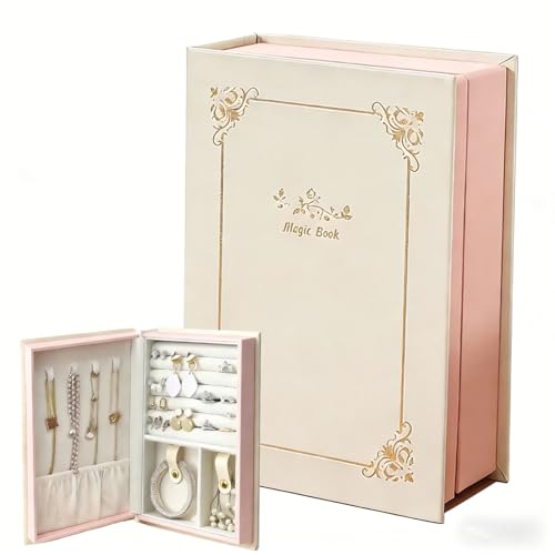 WEIKIMFF Boîte de rangement décorative imitation livre avec motif de livre magique pour les amateurs de livres, boîte à bijoux élégante pour femmes et...