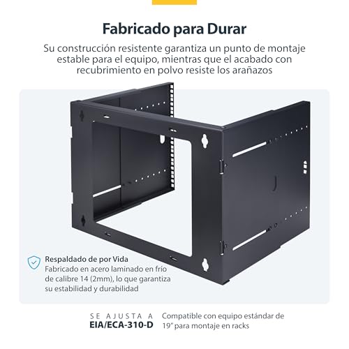 Rack mural 8U 2 postes StarTech de poca profundidad 19in 5
