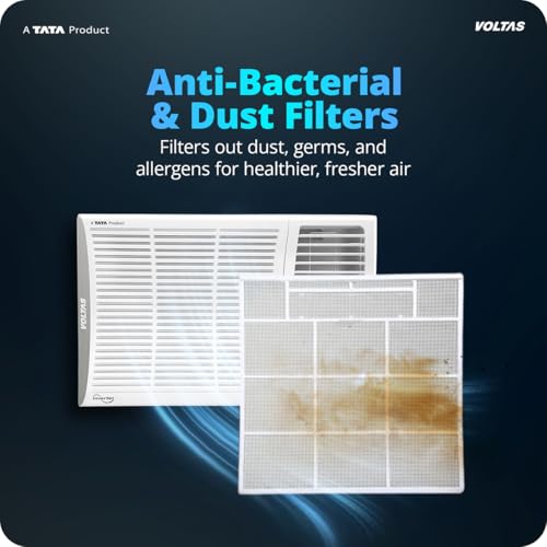 Image of Voltas 1.5 ton 2 Star Fixed Speed Window AC (Copper, Anti Dust Filter, 2-Way Air Swing, Memory Restart, Sleep Mode (182FS ELITE, White)
