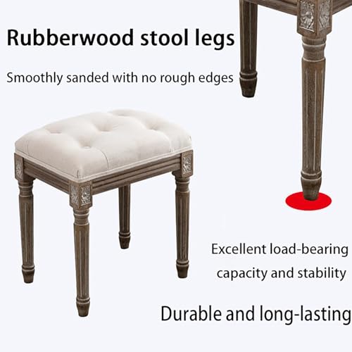 Taburete de tocador de leopardo con patas de madera maciza para dormitorio 7