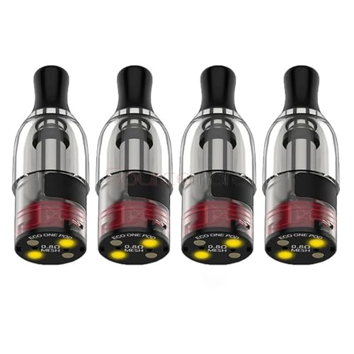 Vaporesso Eco One Resistenza 0,8Ohm, Mesh, 2Ml Pods, Ricaricabile, Bocchino In Silicone, Compatibile Con Eco One Kit, Confezione Da 4, Resistenza Vaporesso, Senza Nicotina