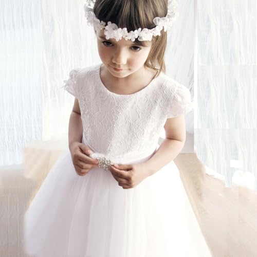 Holy First Communion Ivory Lace Tulle Wedding Party Flower Girls Dresses 1-12 Years2