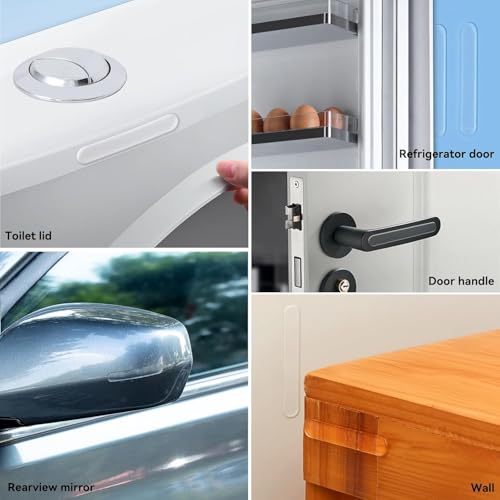 Image of Unity Brand 10Pcs Transparent 2.24 inch Strip Door Handle Bumper Soft Wall Protector Self Adhesive Door Knob for Wall Shield Guard Sliding Clear Door Bumpers Stopper Silencer (10 Pcs Strip)