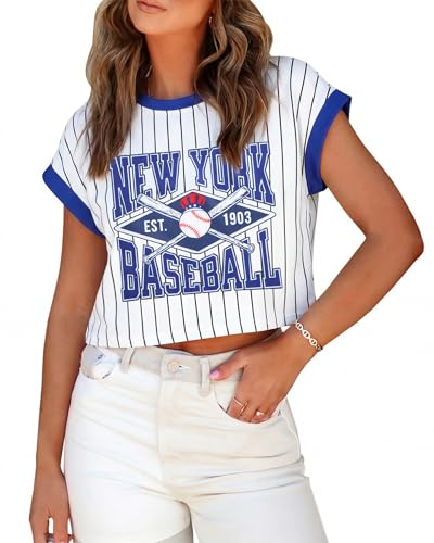 Image of Baseball Shirts Women Baseball Mom Tshirt Funny Ballgame Graphic Tee Game Day Fan Gift Casual Short Sleeve Crop Tops
