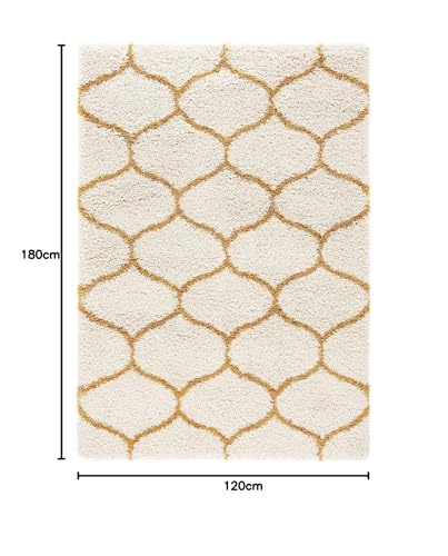 Image of Soft Fluffy Shag Area Rectangular Rugs For Living Room, Shaggy Floor Carpet For Bedroom, Girls Carpets Kids Home Decor Rugs, Cute Luxury Non - Slip[Size 4X6 Feet], Beige