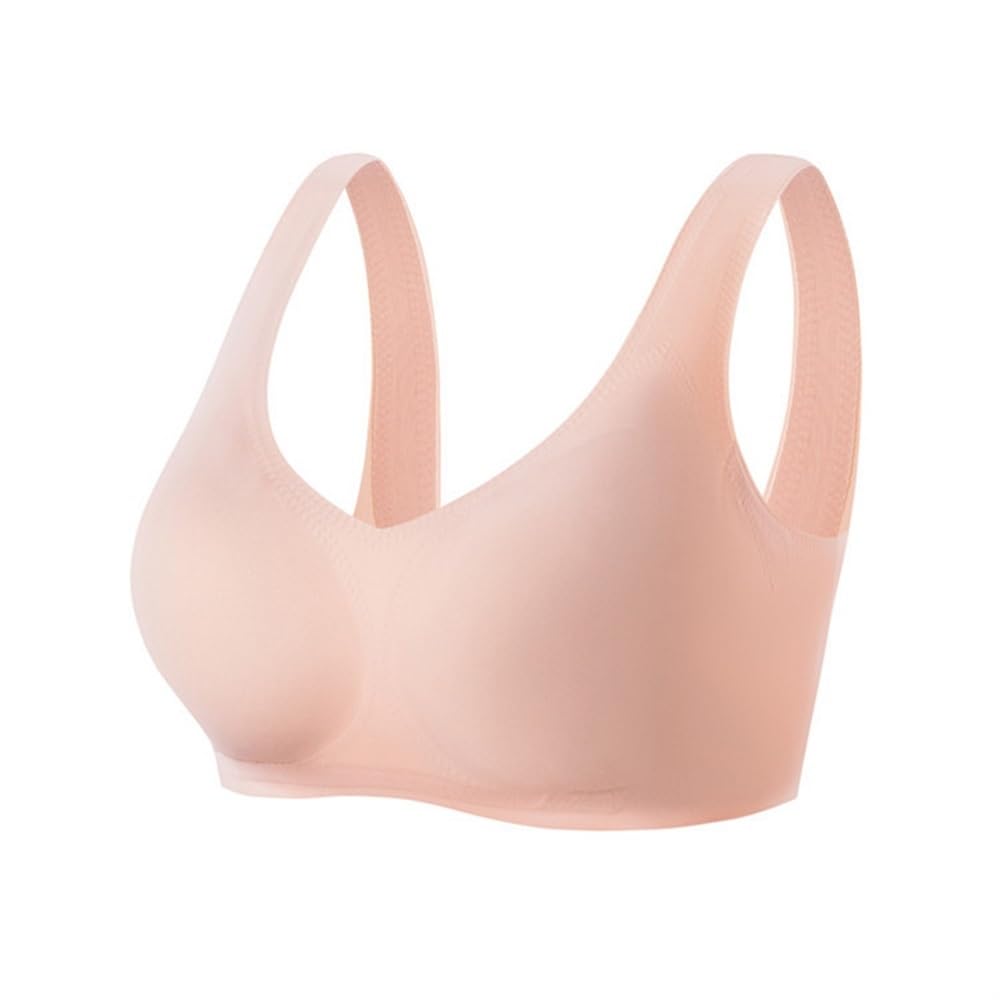 GHAKKE Seamless Mastectomy Bras Women Summer Wireless Post Surgery Pocket Bralette For Silicone Breast Forms Prosthesis(Skin,XL)