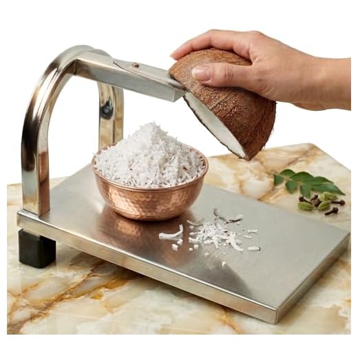 Varyware Stainless Steel Coconut Scraper Chirava | Tabletop Handy & Movable Coconut Grater | Heavy-Duty Shredder, Peeler & Chopper | Manual Coconut Scraper for Kitchen & Home Use
