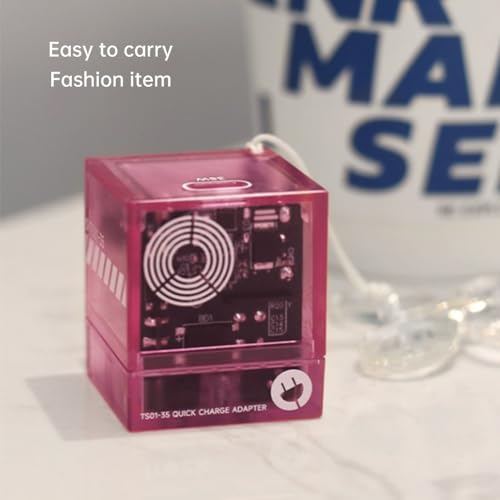 Image of 35W Fast Charger Power Adapter Wall Charger USB-C GaN Power Charging Technology Sense Type-C Fast Charging Multi Compatible Charging Foldable Pin Small and Easy to Carry (Reality Pink)
