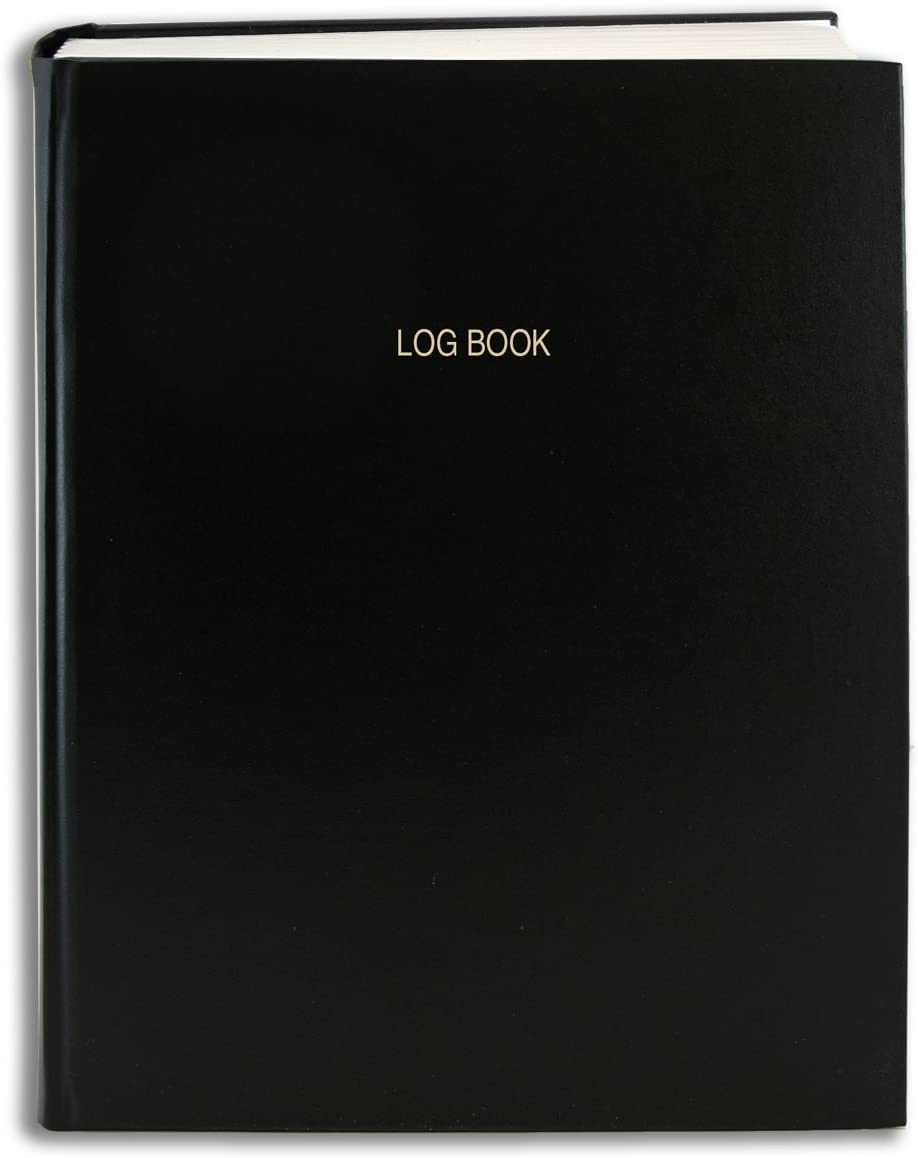 BookFactory Log Book/Multipurpose 500 Page Log Book - Black, 500 Pages, 8'' x 10'', Section Sewn Hardbound (LOG-500-SRS-A-LKT2)