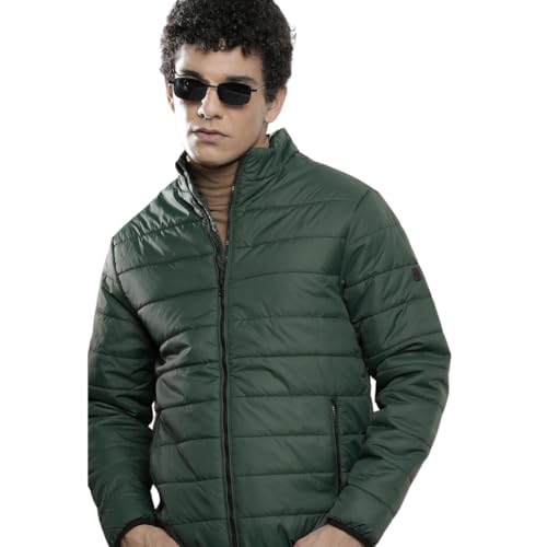Image of The Indian Garage Co Men Slim Fit Solid Puffer Jackets