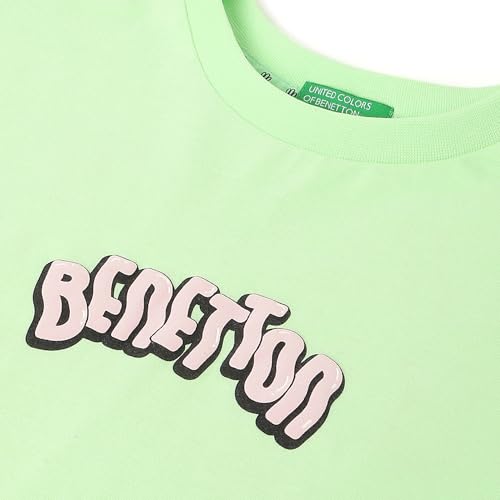 Image of UNITED COLORS OF BENETTON Boys Cotton Boxy Fit Round Neck Printed T-Shirt