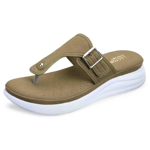 Image of DOCTOR EXTRA SOFT Women's Ultra Lightweight Slippers /Flip-Flops with Memory Foam Cushion | Stylish & Comfortable | Casual & Fashion| Diabetic & Orthopedic Synthetic Slip-on Sandals Ladies /Girls D-621