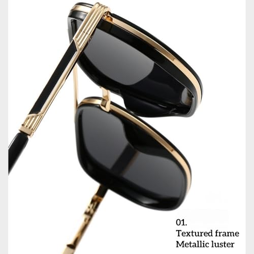 Geometric Sunglasses for Women Retro Double Beam Frames with Back to School Essentials Lens & Lightweight Metal Hinges4