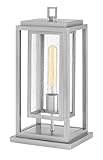 Hinkley Republic Medium Pier Mount Outdoor Lantern 12V - Coastal Elements, Estate Series, 1-Light, Clear Seedy Glass, Composite Material, LV Bulb Included - Satin Nickel Finish